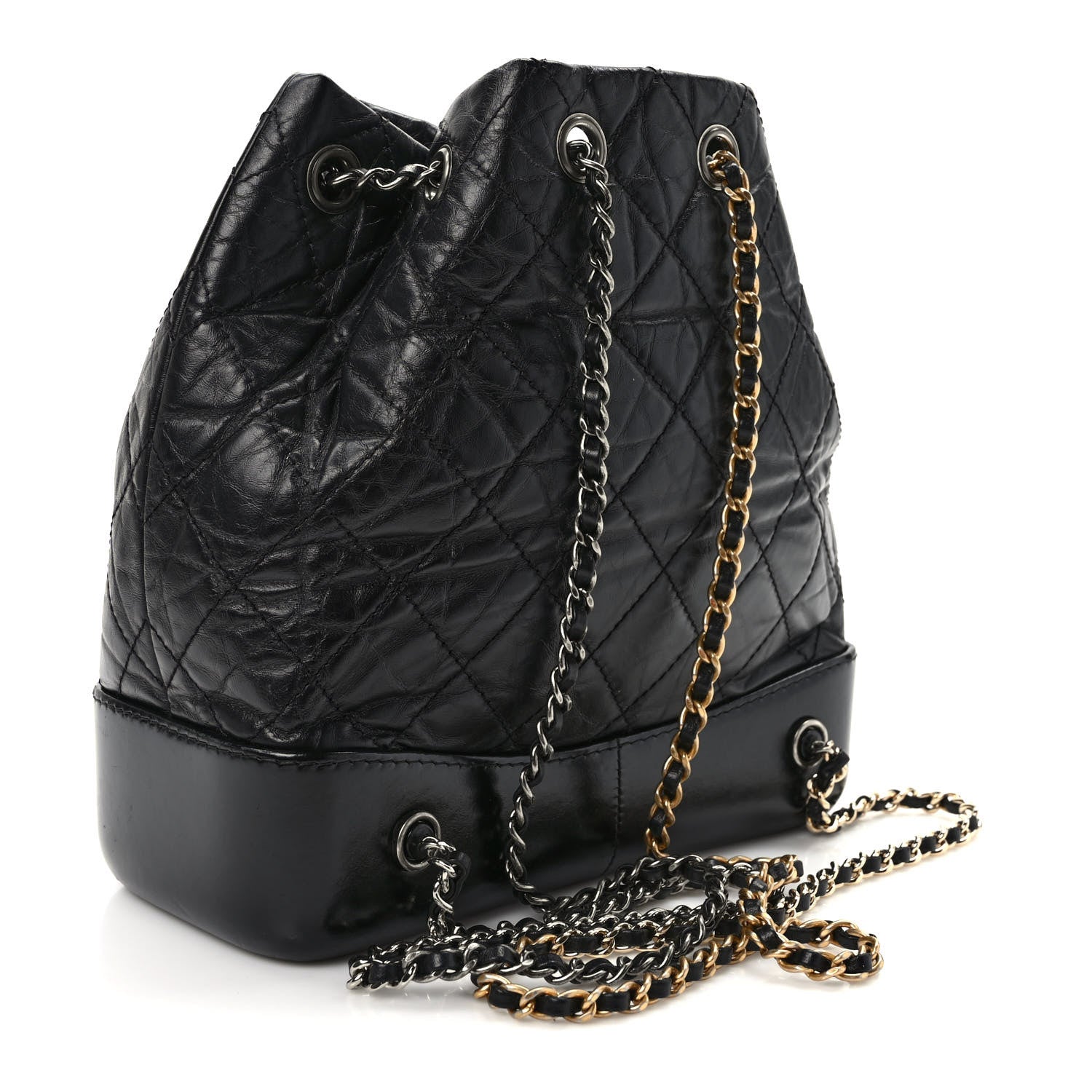 Chanel Aged Calfskin Quilted Small Gabrielle Backpack Black 3 of 9