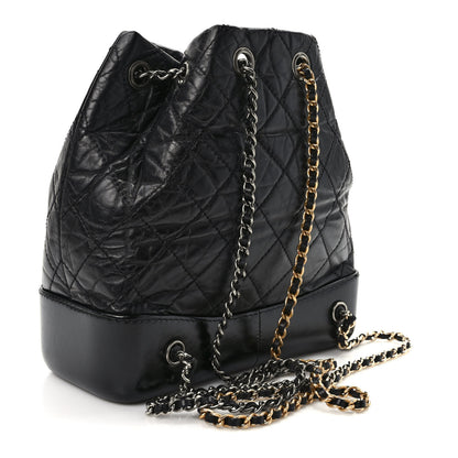 Chanel Aged Calfskin Quilted Small Gabrielle Backpack Black 3 of 9