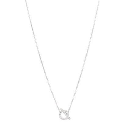 Hermes 18K White Gold Diamond Finesse Pendant Necklace 1 of 5