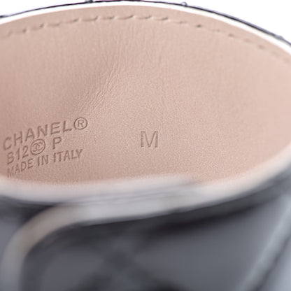 Chanel Patent Quilted CC Turnlock Cuff M Black 5 of 8