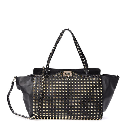 Valentino Garavani Vitello Medium Rockstud All Over Tote Black 1 of 11