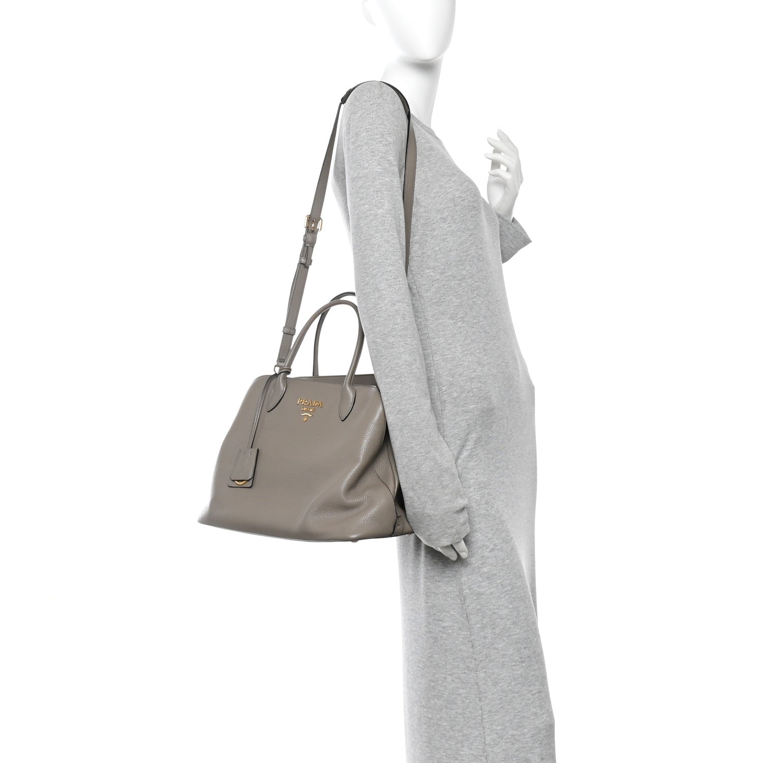 Prada Vitello Daino Tote Argilla 2 of 13
