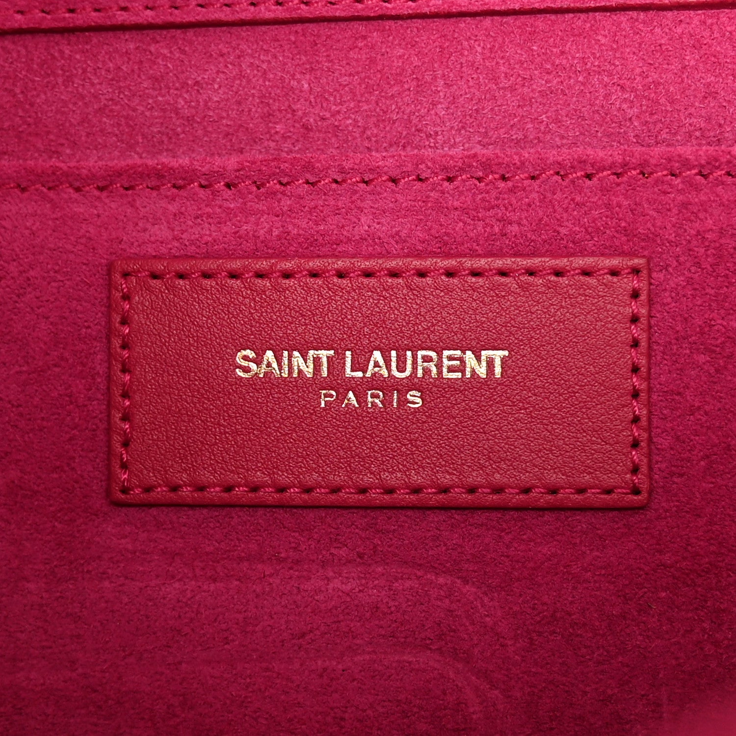 Saint Laurent Calfskin Classic Y Ligne Clutch Fuchsia 6 of 12