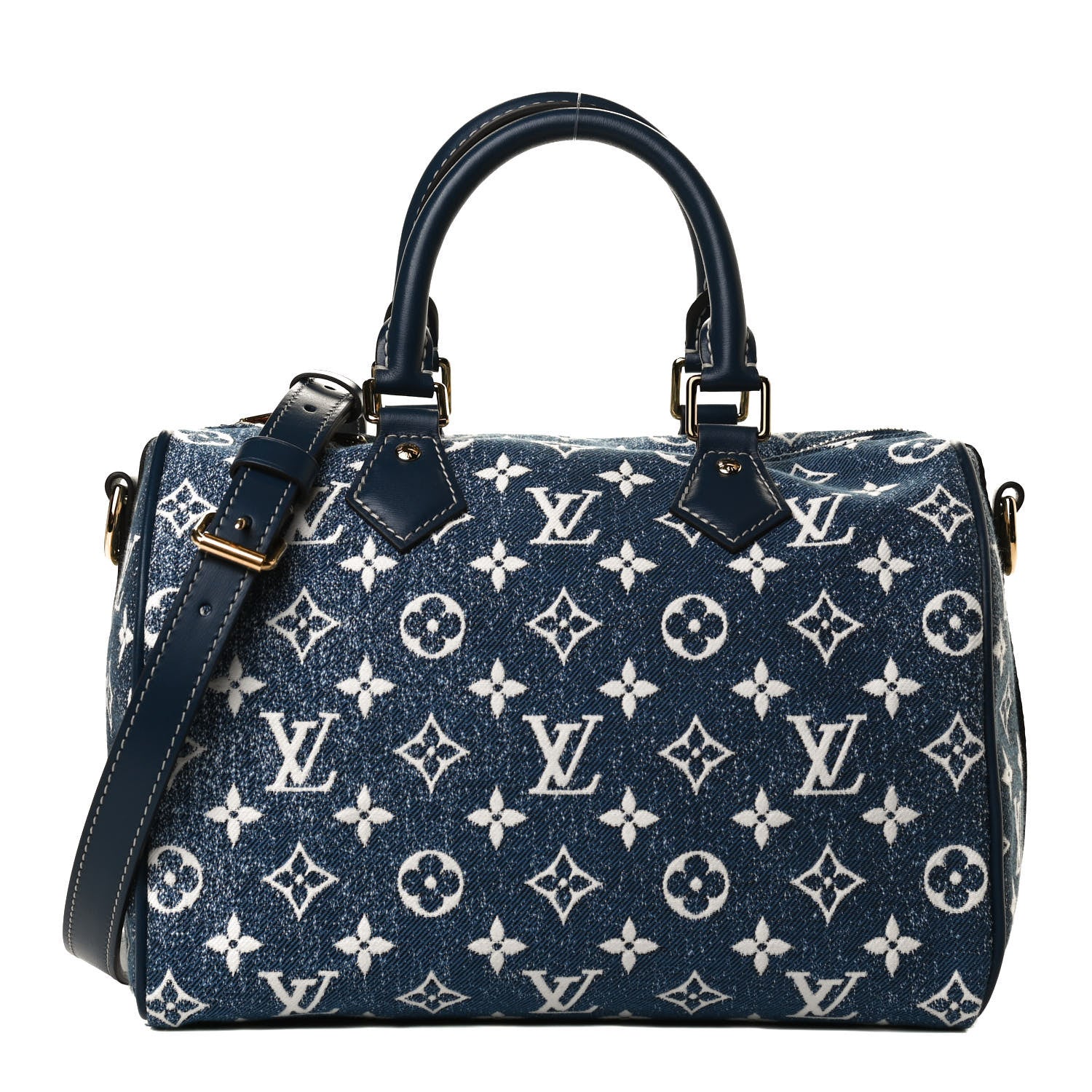 Louis Vuitton Monogram Jacquard Denim Speedy Bandouliere 25 Bleu 1 of 15