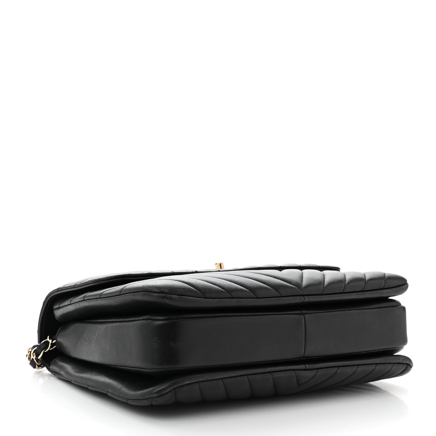 Chanel Lambskin Chevron Quilted Medium Trendy CC Dual Handle Flap Bag Black 4 of 11
