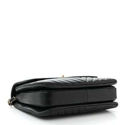 Chanel Lambskin Chevron Quilted Medium Trendy CC Dual Handle Flap Bag Black 4 of 11