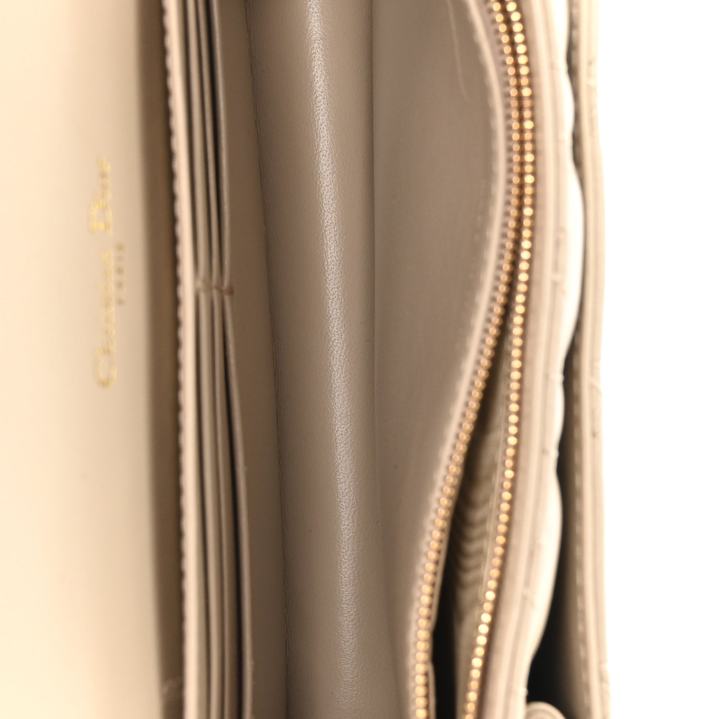 Lambskin Cannage Chain My Dior Daily Chain Pouch Powder Beige
