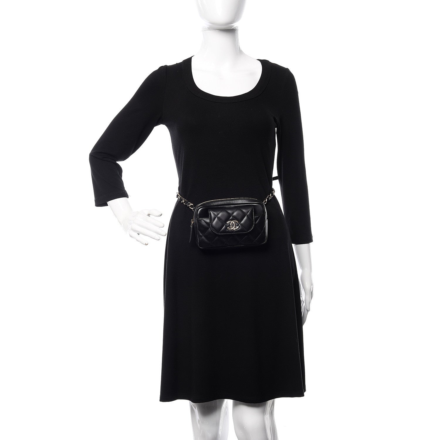 Chanel Lambskin Quilted Waist Bag Black 2 of 11