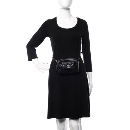 Chanel Lambskin Quilted Waist Bag Black 2 of 11