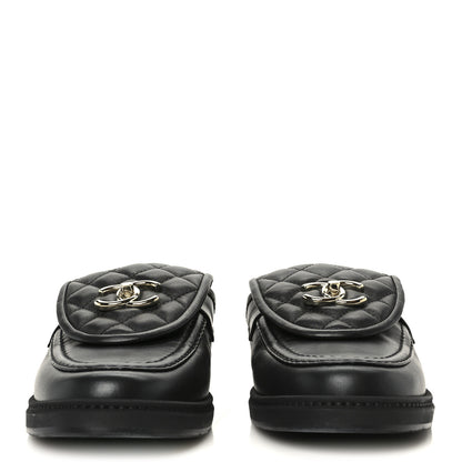 Chanel Lambskin Quilted CC Turnlock Mules 40 Black 3 of 11