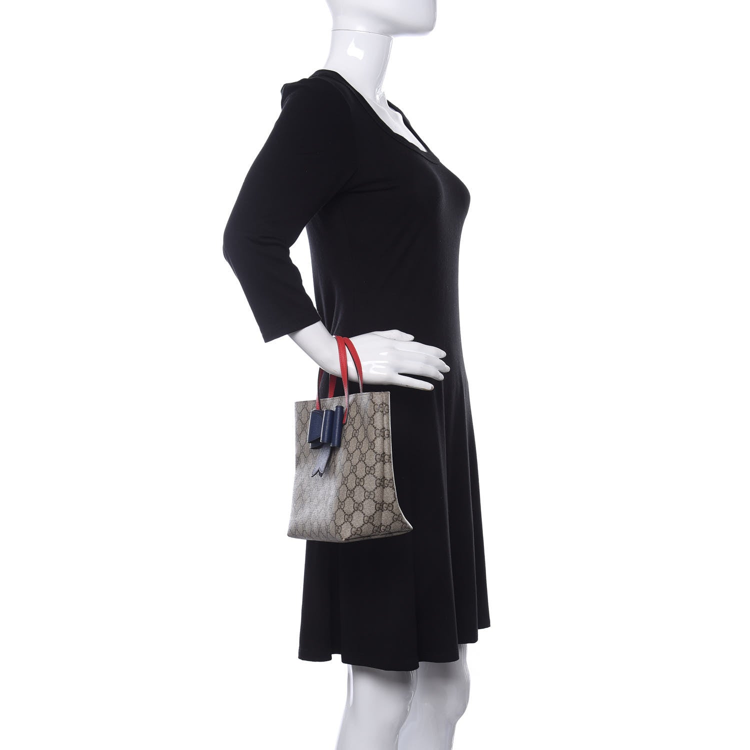 Gucci GG Supreme Monogram Bow Childrens Tote Red 2 of 12