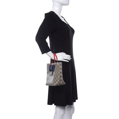 Gucci GG Supreme Monogram Bow Childrens Tote Red 2 of 12