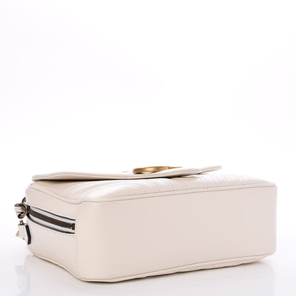 Gucci Calfskin Matelasse Sylvie Web Small GG Marmont Top Handle Shoulder Bag White 4 of 8