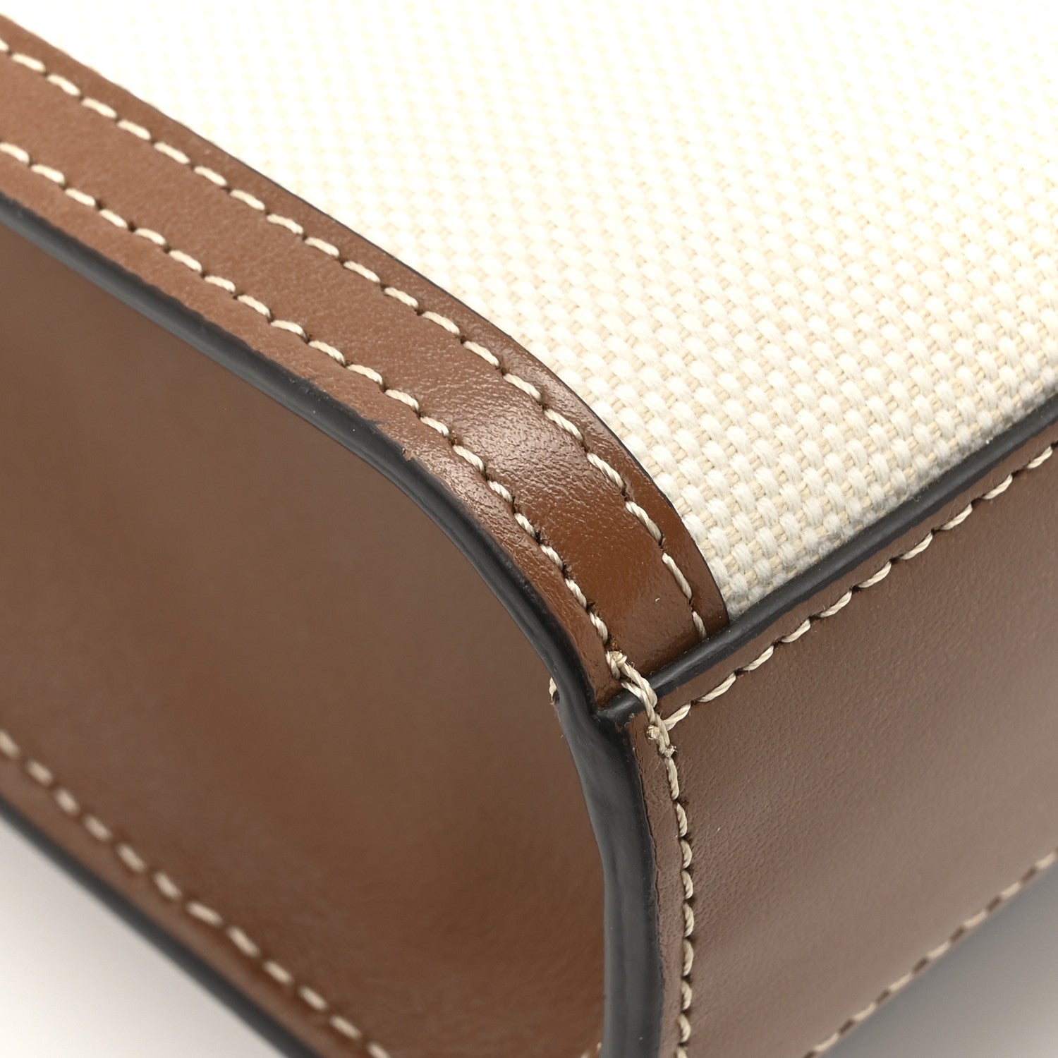 Burberry Canvas Smooth Calfskin Two Tone Mini Pocket Bag Natural Malt Brown 10 of 14