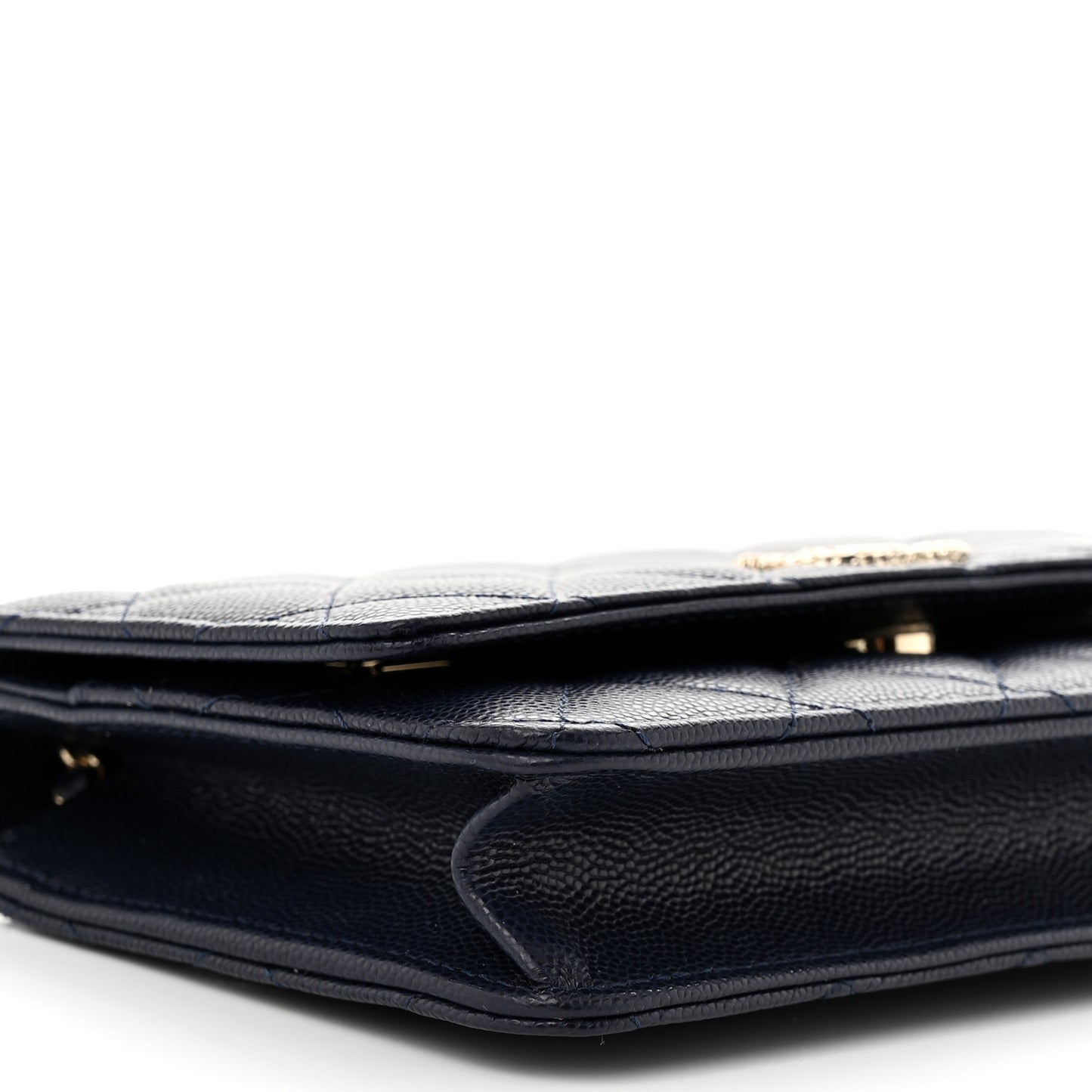 Caviar Quilted Hammered CC Wallet on Chain WOC Navy Blue