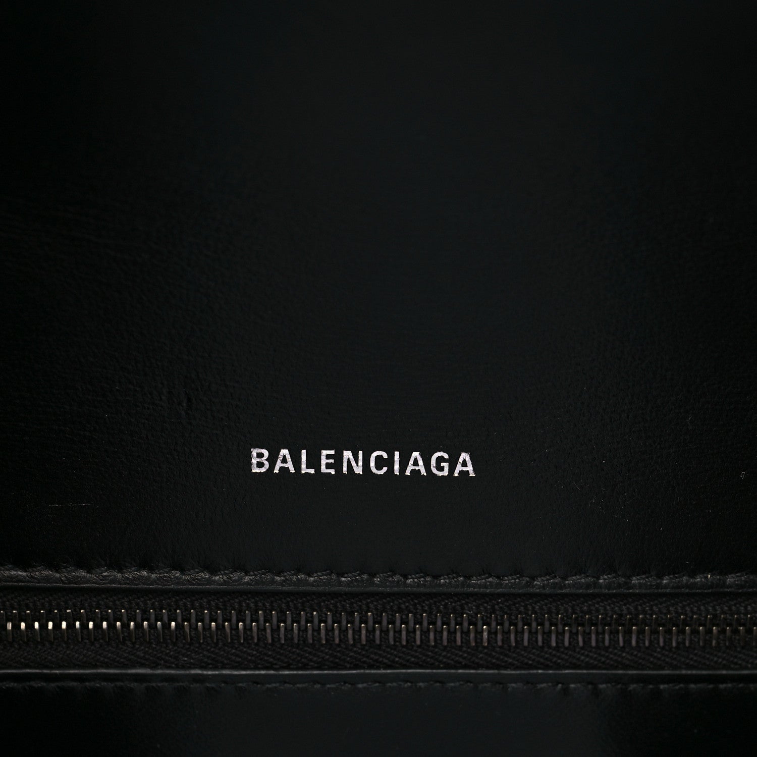 Balenciaga Shiny Calfskin Monochrome Crocodile Embossed Small Hourglass Top Handle Bag Black 6 of 8