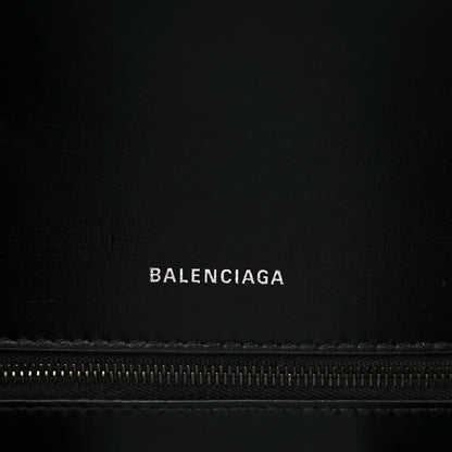 Balenciaga Shiny Calfskin Monochrome Crocodile Embossed Small Hourglass Top Handle Bag Black 6 of 8