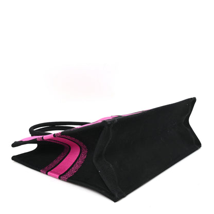Christian Dior Canvas Embroidered Large Miss Dior Graffiti Book Tote Fuchsia Purple 4 of 12