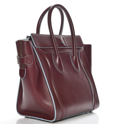 Celine Palmelato Mini Luggage Burgundy Azur Blue 3 of 7