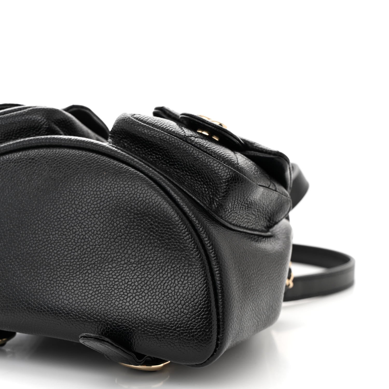 Chanel Shiny Caviar Quilted Small Duma Pockets Drawstring Backpack Black 10 of 10