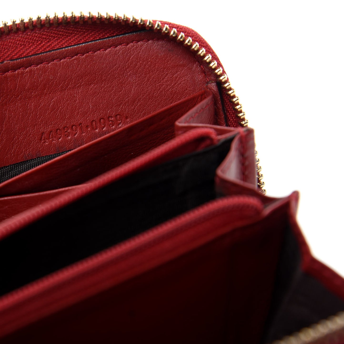 Microguccissima Zip Around Wallet Red
