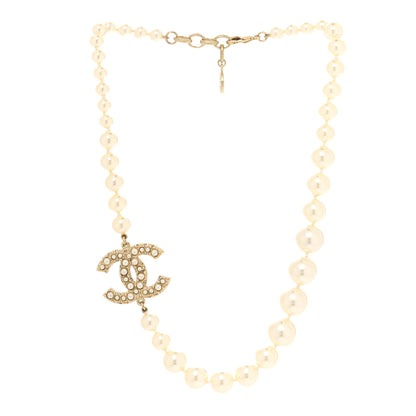 Chanel Pearl CC 100th Anniversary Necklace Light Gold 3 of 4