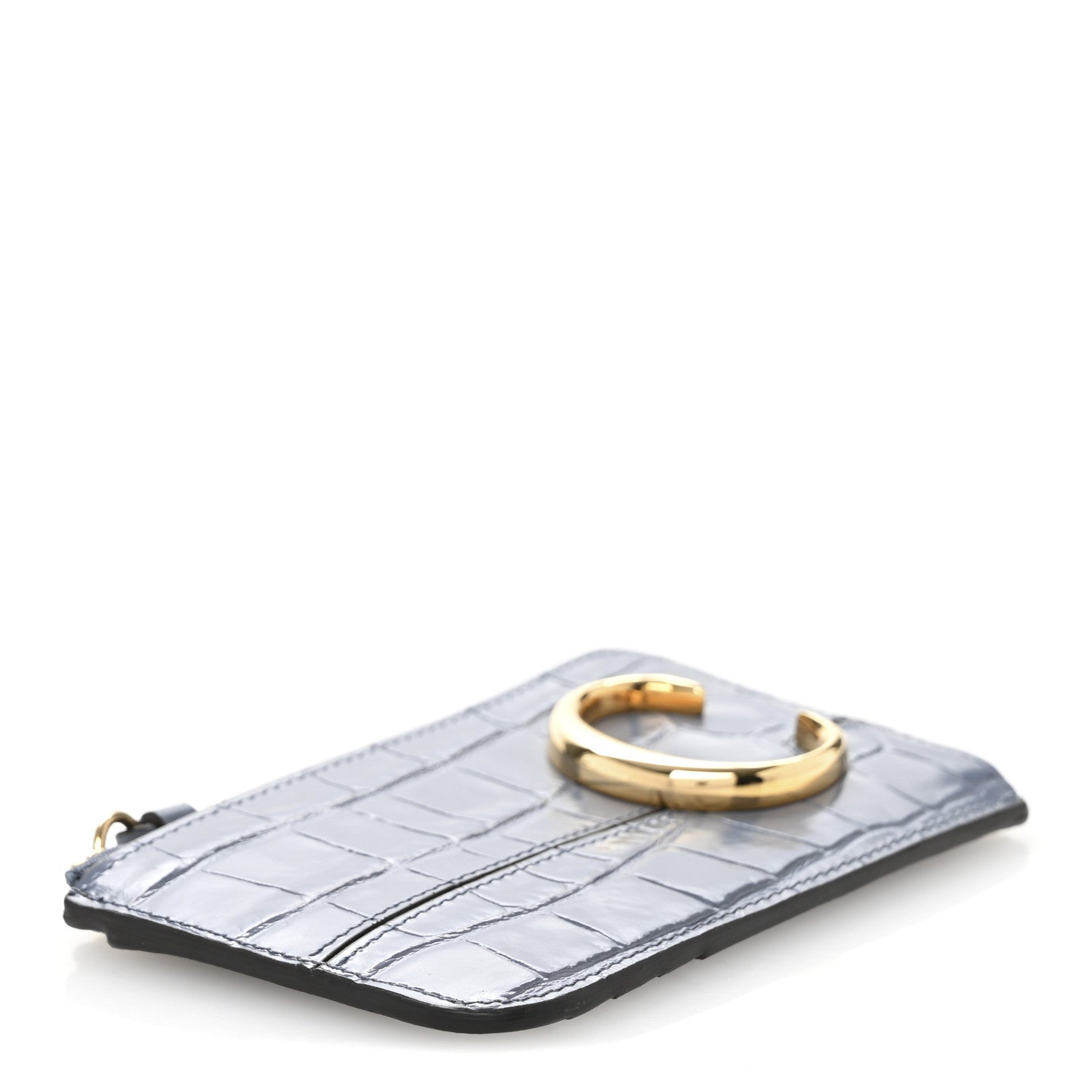 Chloe Crocodile Embossed Calfskin C Small Purse Faded Blue 4 of 11