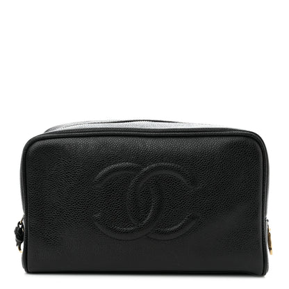 Chanel Caviar Timeless CC Cosmetic Pouch Bag Black 1 of 13