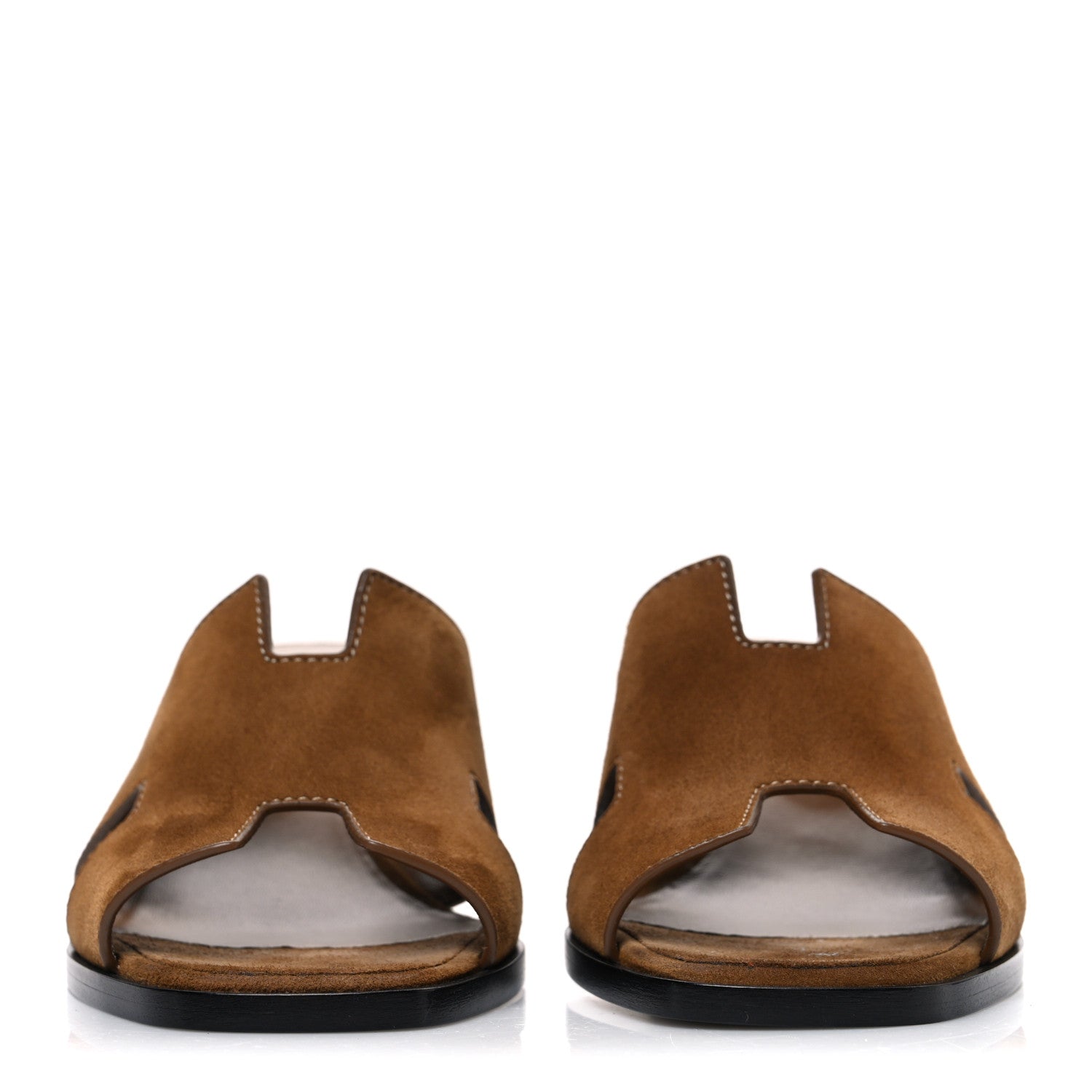 Hermes Velvet Goatskin Helia 60 Sandals 37.5 Brun Fume 3 of 11