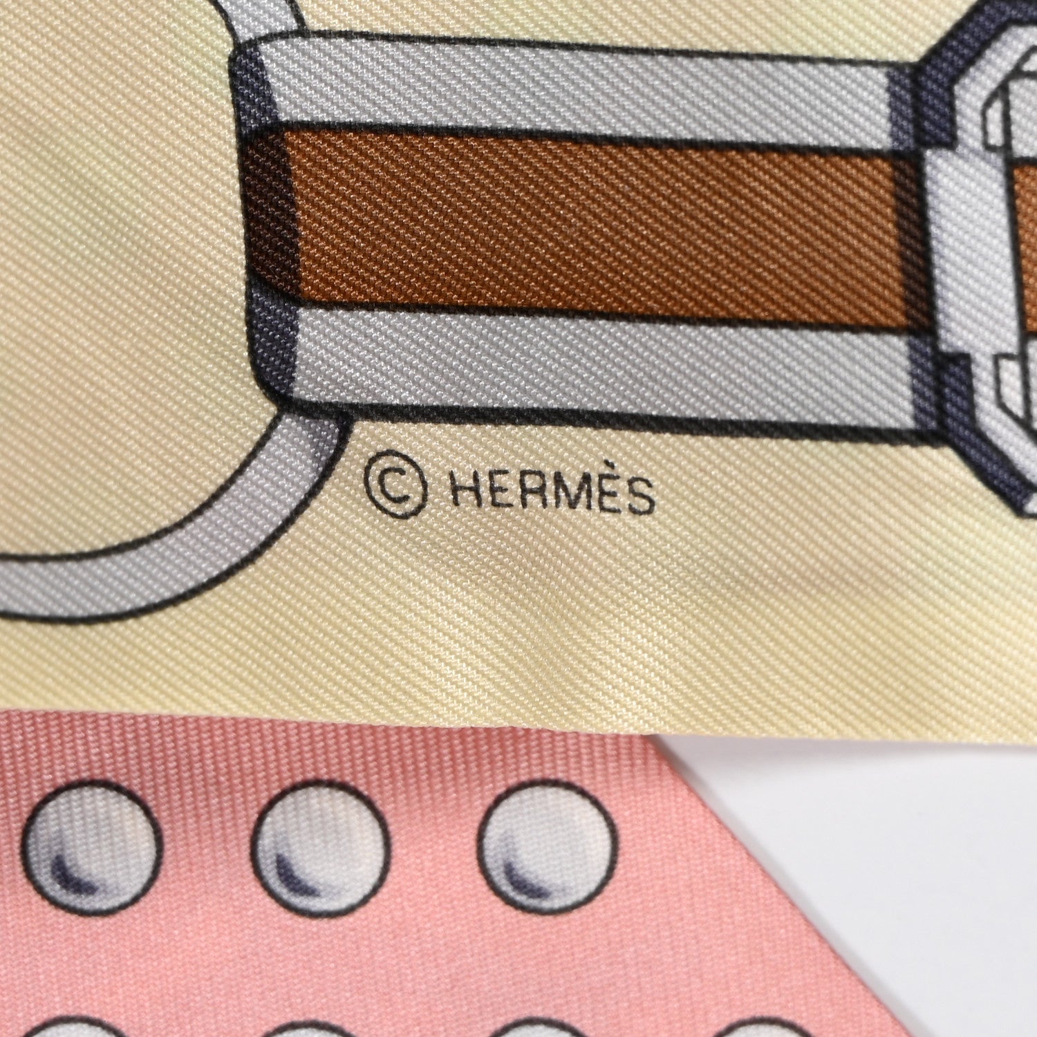 Hermes Silk Grand Tralala Twilly Rose Poudre Jaune 4 of 4