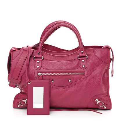 Balenciaga Agneau Classic Silver Hardware City Rose Dahlia 1 of 8