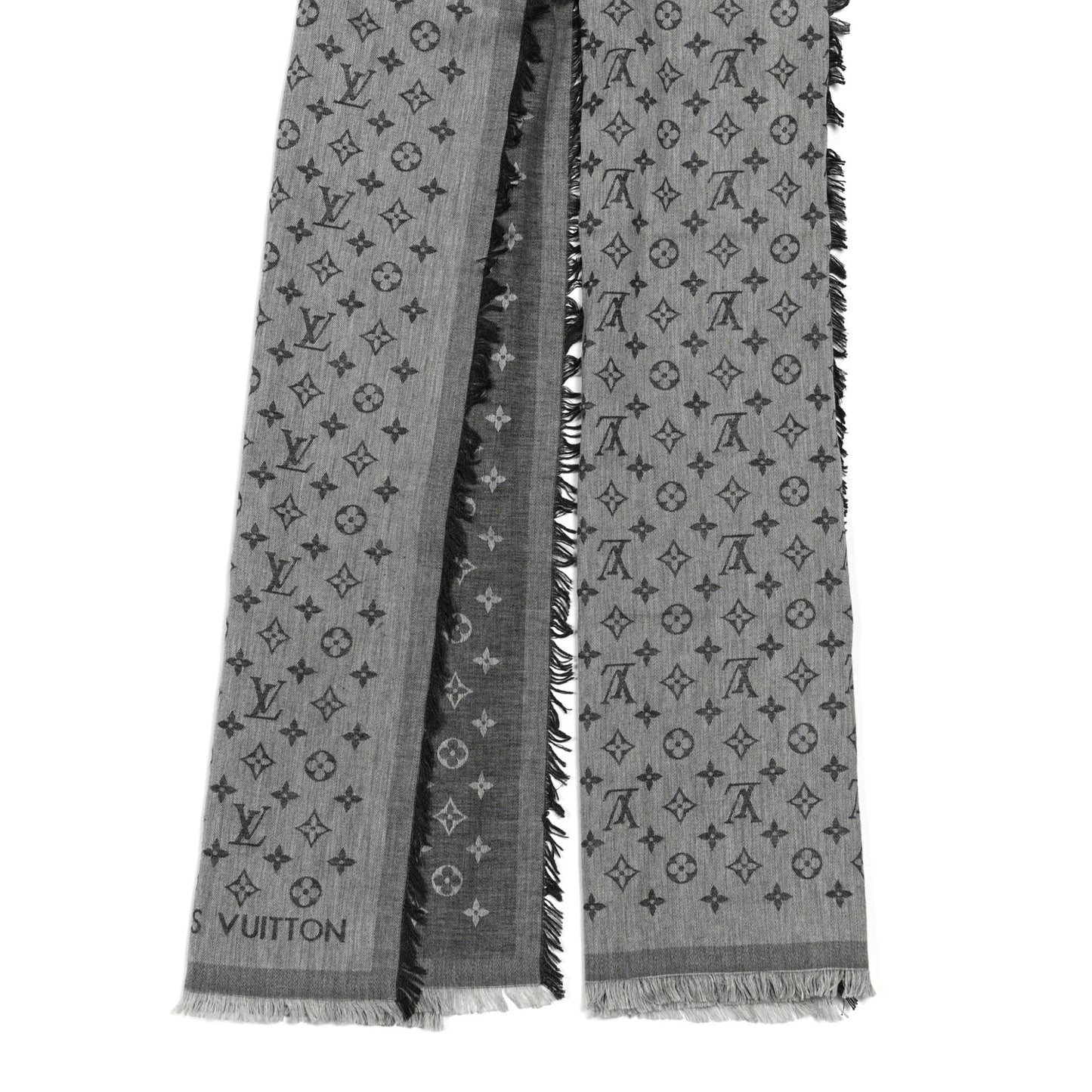 Cotton Monogram Essential Stole Gris