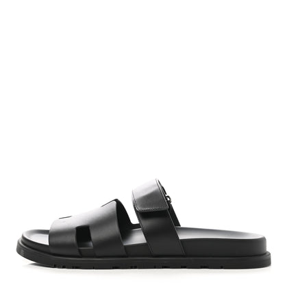 Hermes Calfskin Mens Chypre Sandals 43.5 Black 1 of 13