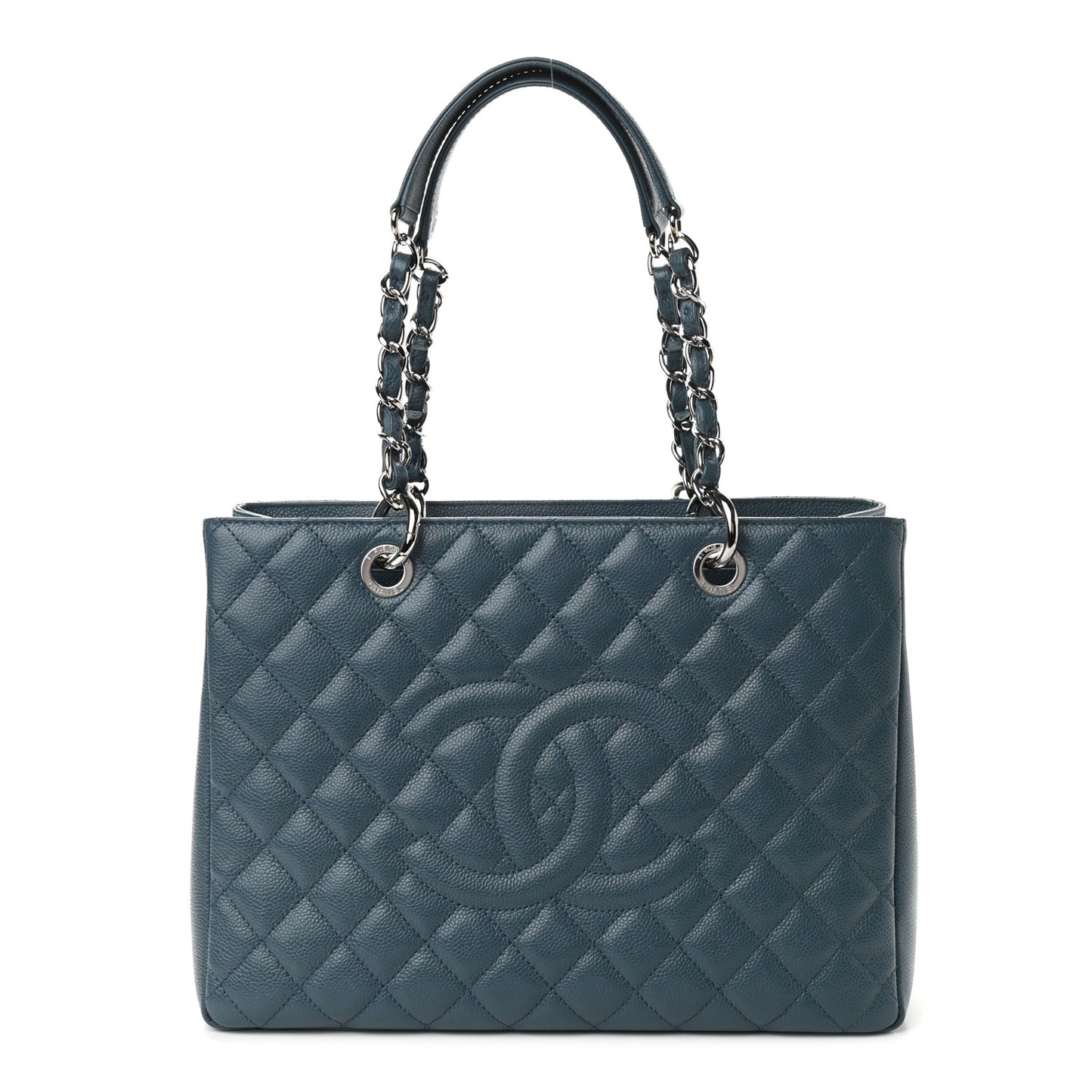 Caviar Quilted Grand Shopping Tote GST Blue