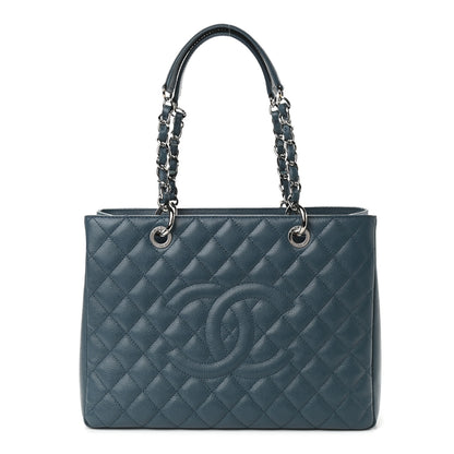 Chanel Caviar Quilted Grand Shopping Tote GST Blue 1 of 10