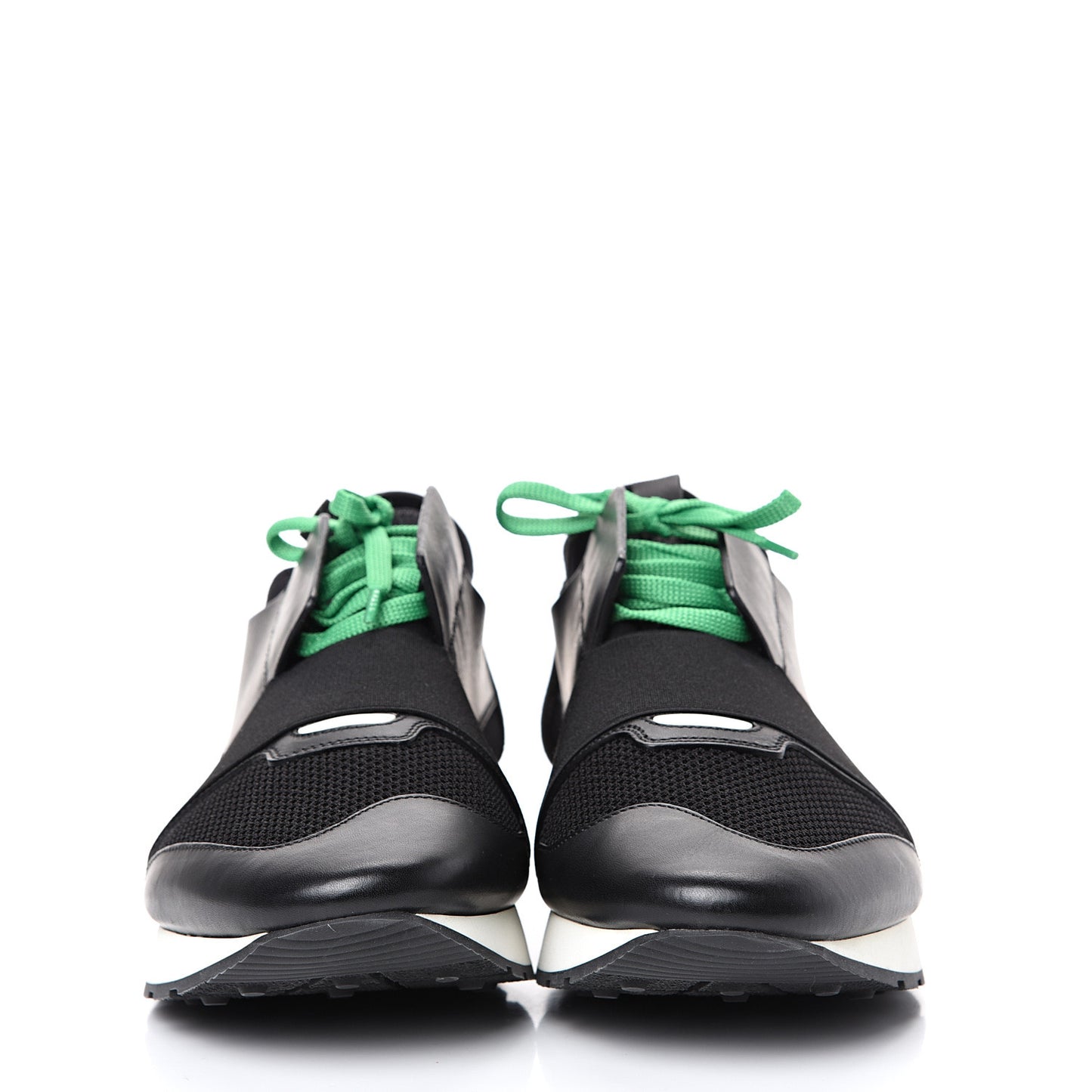 Mesh Calfskin Neoprene Mens Race Runner Sneakers 45 Black