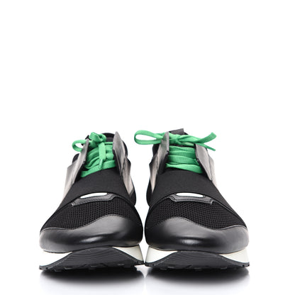 Balenciaga Mesh Calfskin Neoprene Mens Race Runner Sneakers 45 Black 2 of 7