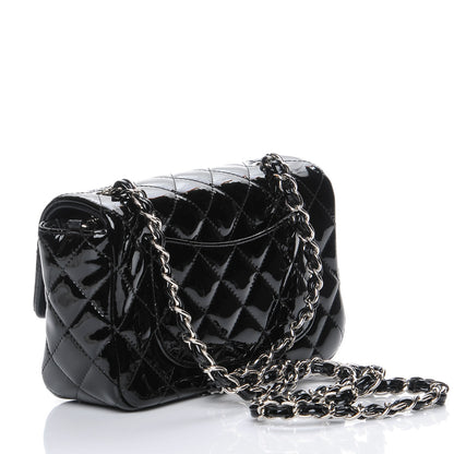 Chanel Patent Calfskin Quilted Mini Rectangular Flap Black 3 of 8