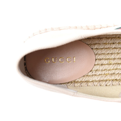 Gucci Canvas Logo Lace-Up Platform Espadrilles 39 Greggio Grege 7 of 8
