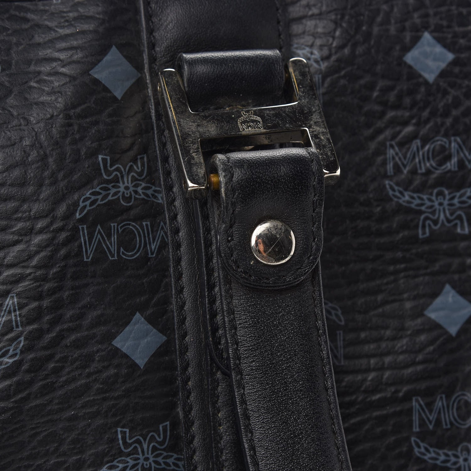 MCM Visetos Shopping Tote Black 11 of 13