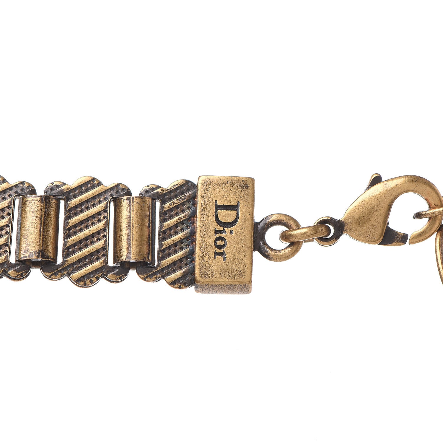 Christian Dior Metal Heart Choker Necklace Aged Gold 4 of 5