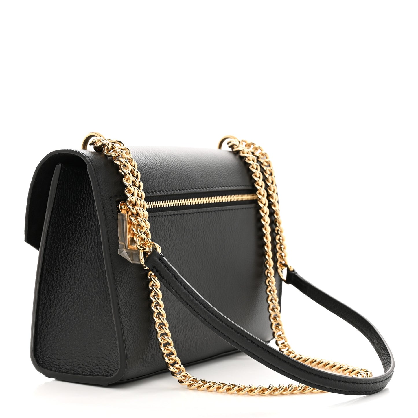 Soft Calfskin Mylockme Chain Bag BB Black Creme