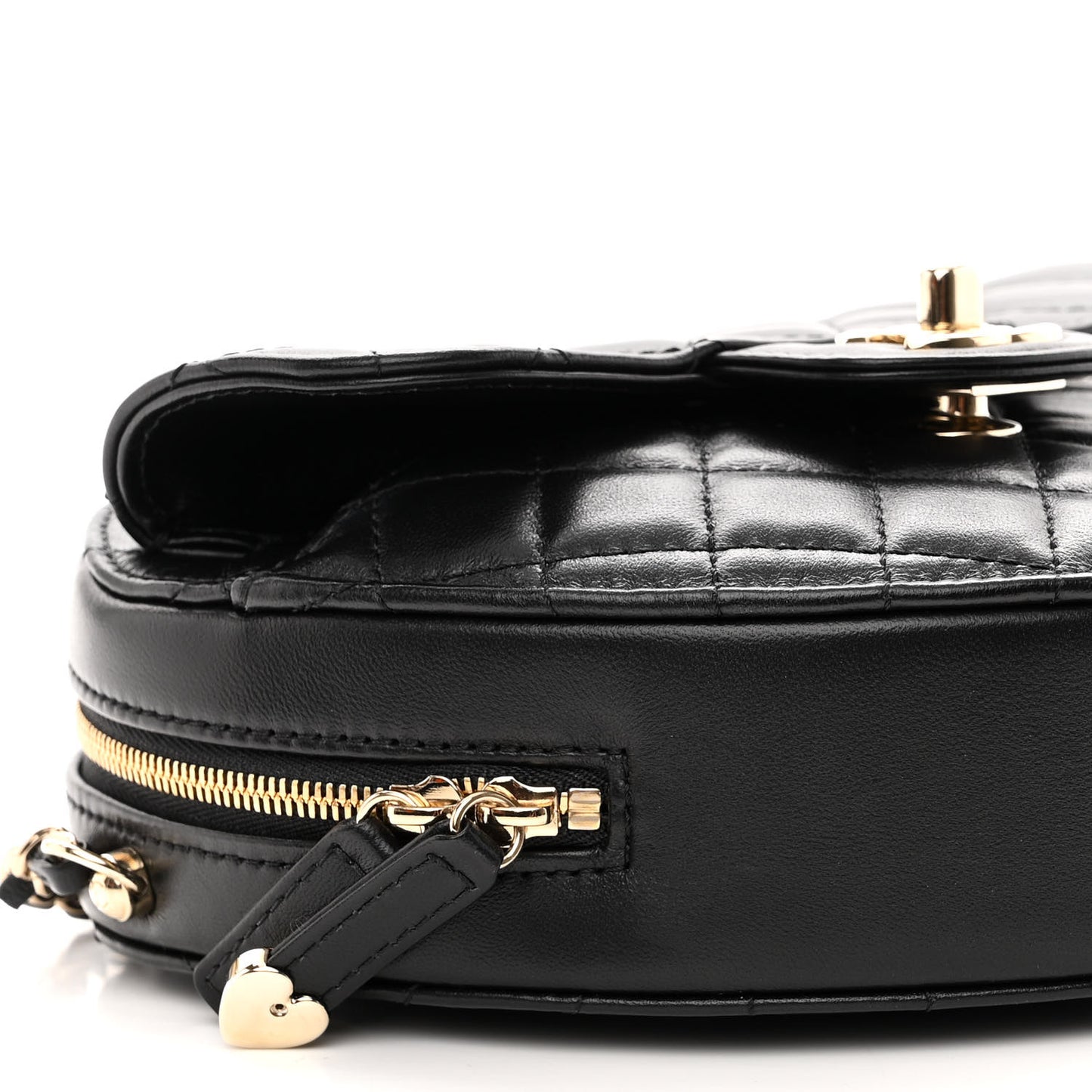 Lambskin Quilted CC In Love Heart Bag Black