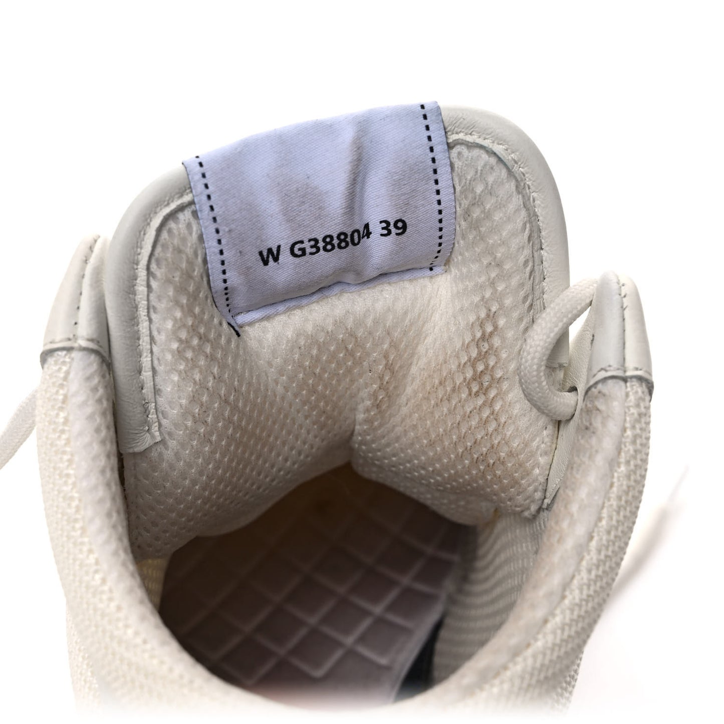 Suede Fabric Grained Calfskin Womens CC High Top Sneakers 39 White