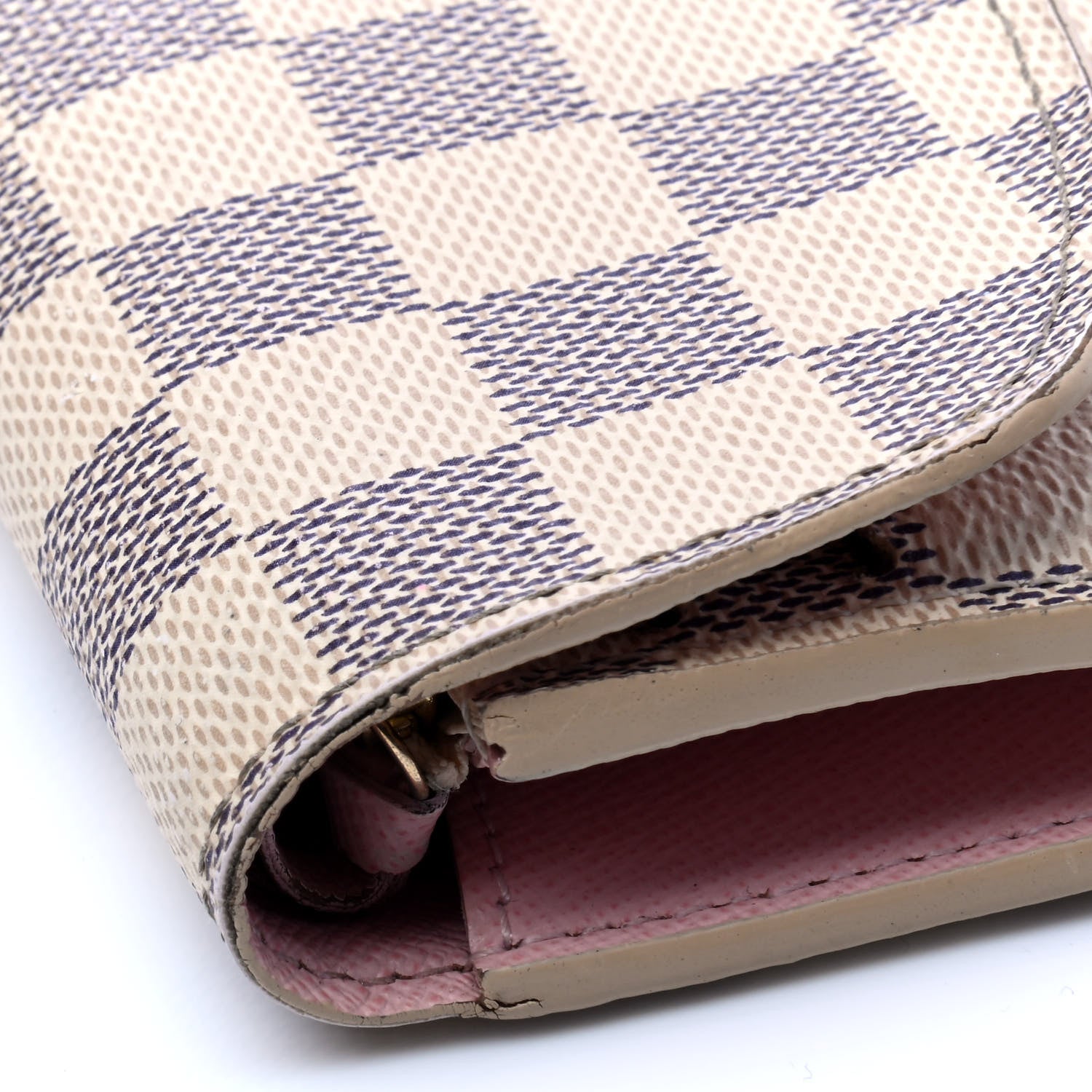 Louis Vuitton Damier Azur Emilie Wallet Rose Ballerine 7 of 8