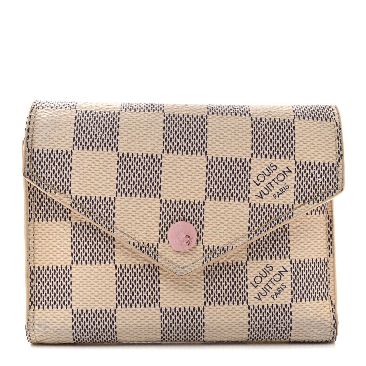 Louis Vuitton Damier Azur Victorine Wallet Rose Ballerine 1 of 13