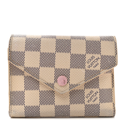 Louis Vuitton Damier Azur Victorine Wallet Rose Ballerine 1 of 13
