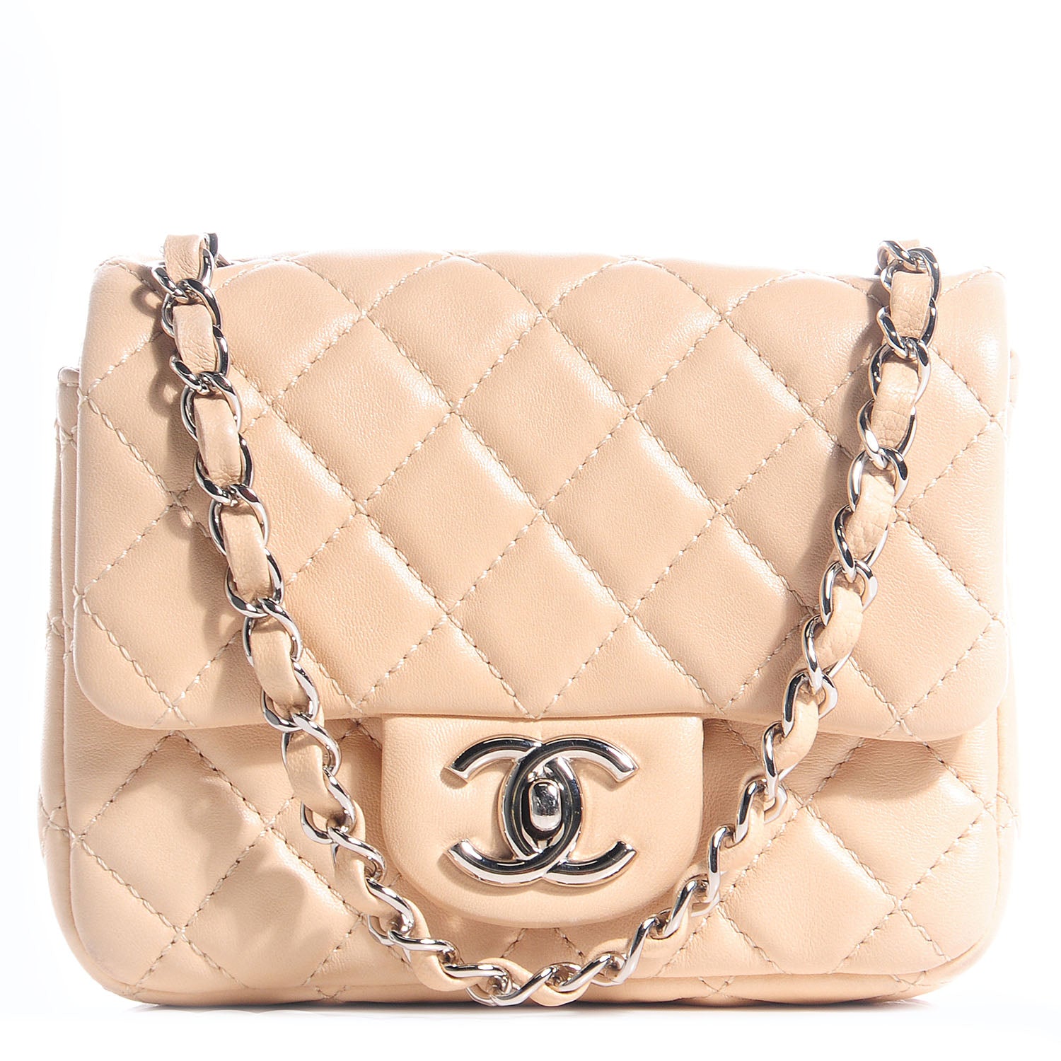 Chanel Lambskin Quilted Mini Square Flap Beige 1 of 6