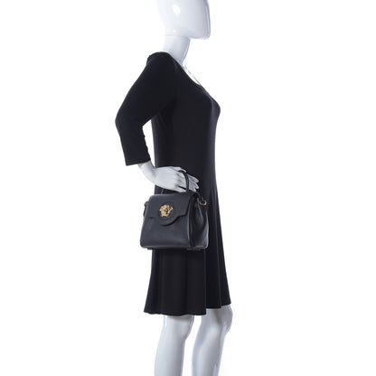 Versace Grained Calfskin Small La Medusa Top Handle Bag Black 2 of 2