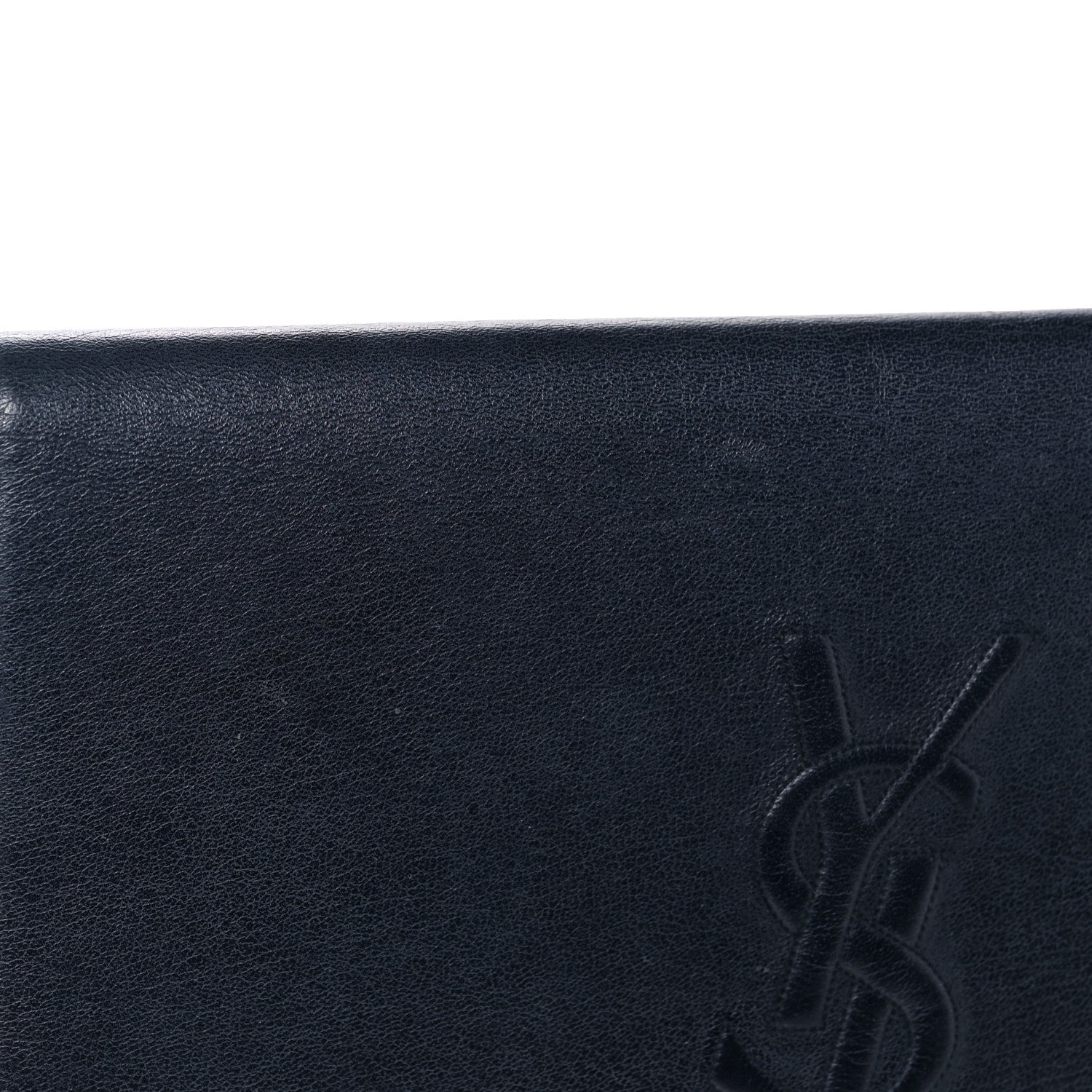 Saint Laurent Calfskin Monogram Large Belle De Jour Clutch Navy 9 of 11